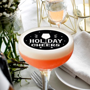 Christmas Holiday Cheers - Edible Drink Cocktail Mocktail Coffee Toppers
