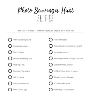Photo Scavenger Hunt - Selfies