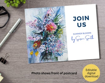 Modèle de carte postale modifiable, documentation marketing pour les petites entreprises