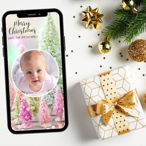 Kerst eCard fotosjabloon, digitale kerstkaart, tekstbericht, elektronische kaart, personaliseren met tekst en foto