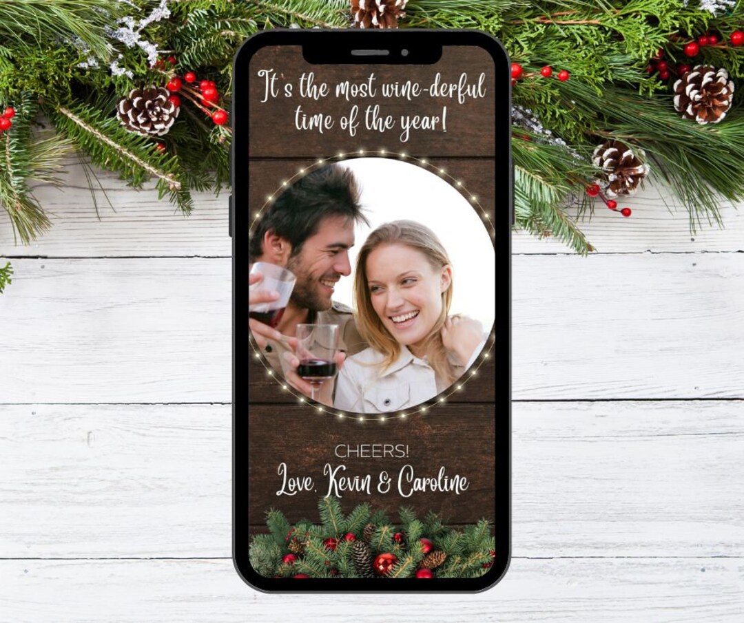 Christmas Ecard Photo Template Digital Holiday Card Text Etsy