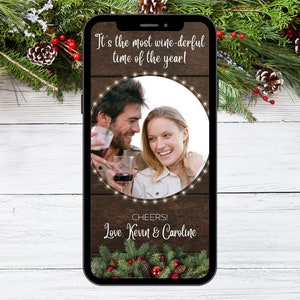 Kerst eCard fotosjabloon, digitale kerstkaart, tekstbericht, elektronische kaart, personaliseren met tekst en foto, humoristische kerstkaart