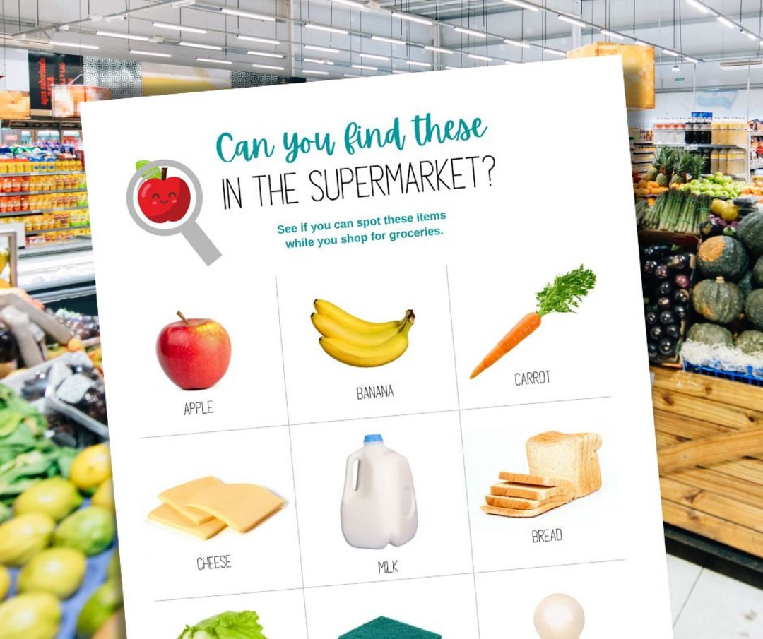 Scavenger Hunt in the Supermarket, Game for Kids While at the Market ...