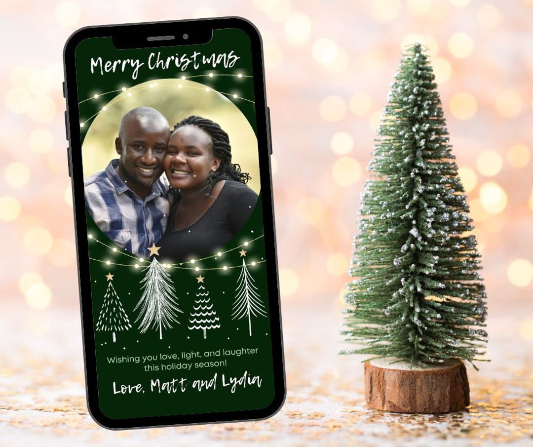 Christmas Ecard Photo Template Digital Holiday Card Text Etsy
