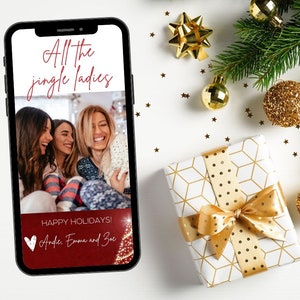 Kerst eCard fotosjabloon, digitale kerstkaart, tekstbericht, elektronische kaart, personaliseren met tekst en foto, humoristische kerstkaart