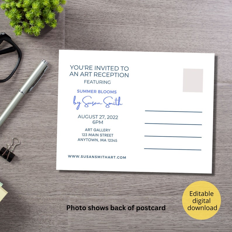 Editable Postcard Template Marketing Collateral for Small Business Etsy