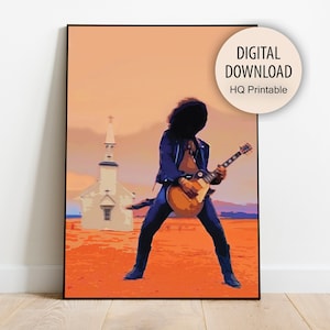 Slash Art, Slash Print, Slash Poster, Descarga de impresión de arte digital, Slash Picture, Slash Wall Art, Guns N' Roses Art Print, Lluvia de noviembre