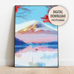 Mount Fuji Digital Download wall art Print, Digital Art, Printable Mountain Fuji Japan Digital Wall Art download, Fuji Mount Japan picture