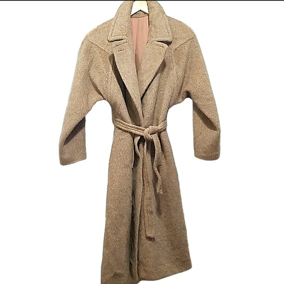 Vintage 100% Llama Wool Full Length Trench coat B… - image 1