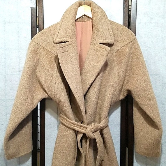 Vintage 100% Llama Wool Full Length Trench coat B… - image 2