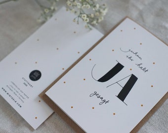 Carte pliée Carte de mariage « Juhuu tu as dit OUI »