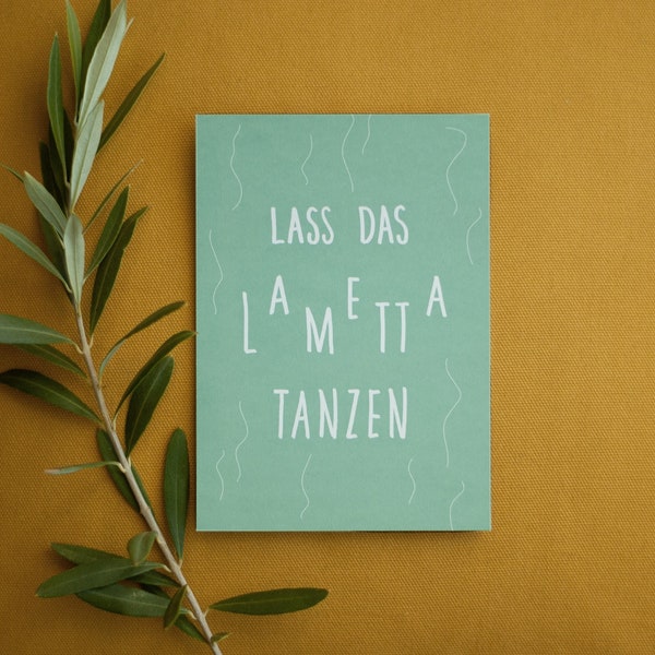 Postkarte "Lasst das Lametta tanzen" Weihnachtskarte