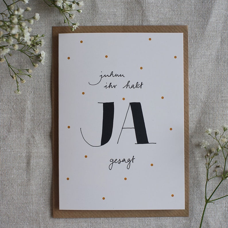 Klappkarte Juhuu Ihr habt JA gesagt Hochzeitskarte Etsy.de