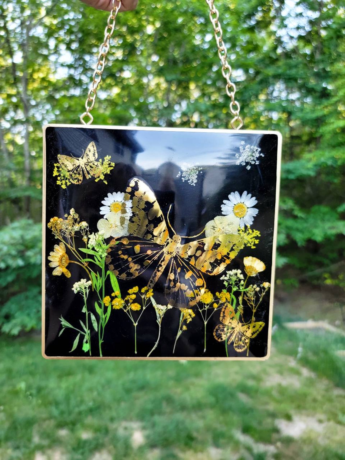 Resin Wall Hanging Floral Decor Botanical Decor Etsy