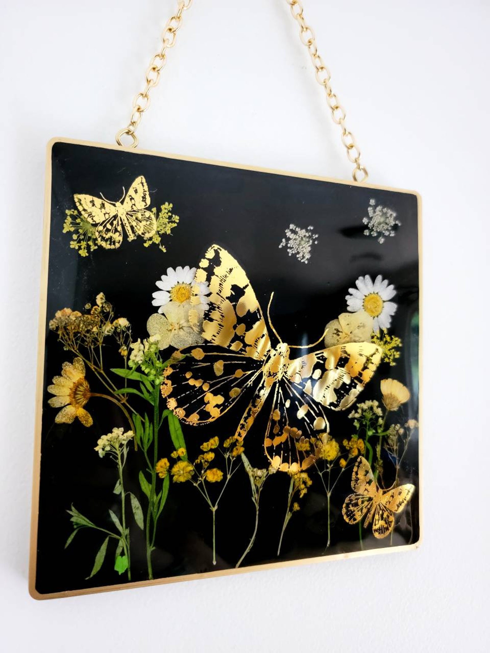 Resin Wall Hanging Floral Decor Botanical Decor Etsy