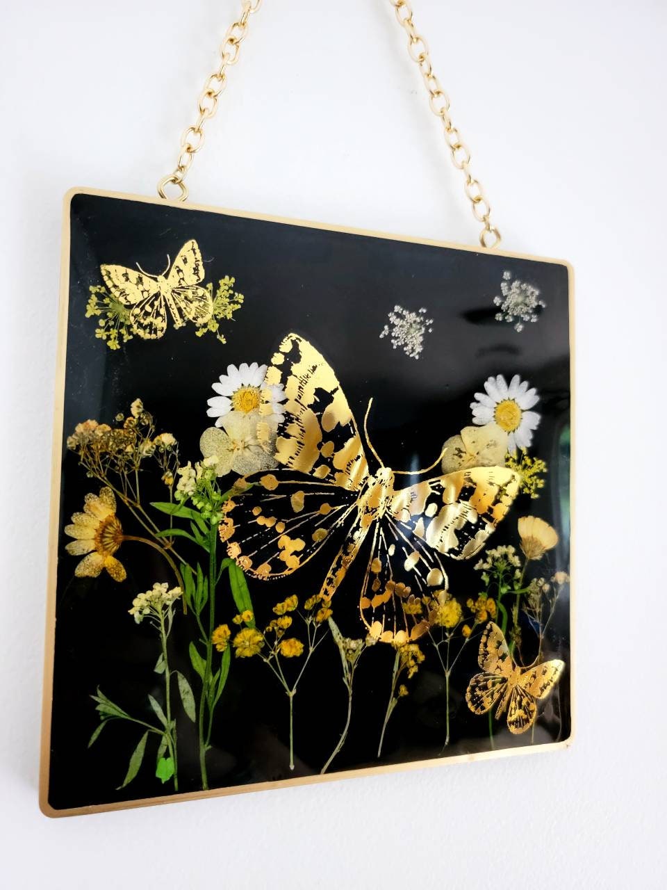 Resin Wall Hanging Floral Decor Botanical Decor Etsy