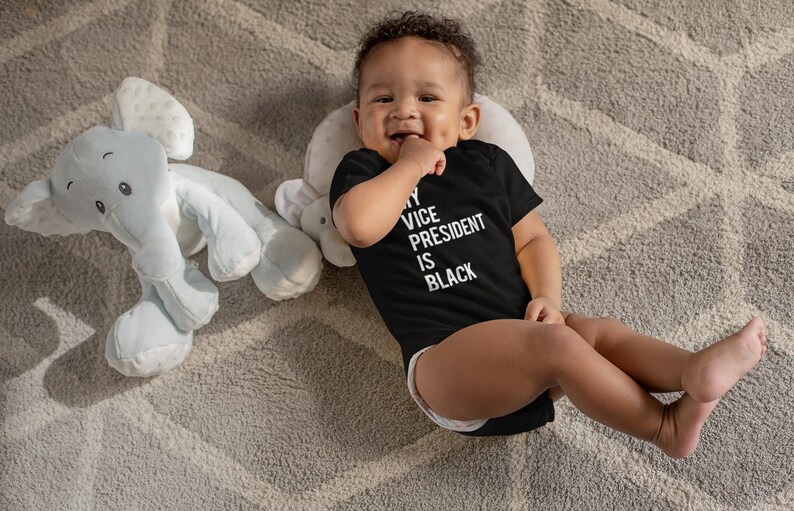 Kamala Harris Baby Onesie Jersey Bodysuit Vice President 2021 Baby/'s Cotton Clothes My Vice President Is Black Baby Shower Gift