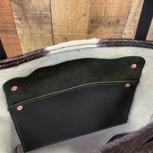 Cow Hide Leather Tote Bag - Genuine Leather - Handcrafted in Erie, CO immagine 5