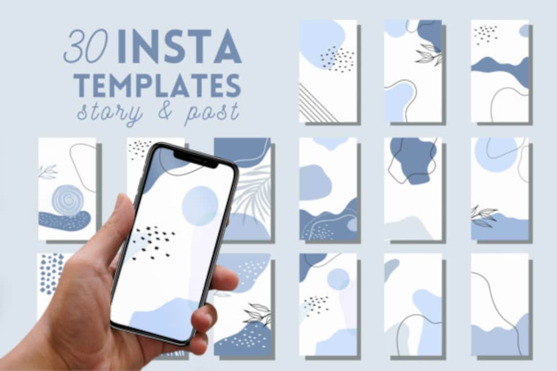 30 Blue Background Instagram Story Ig Highlight Covers Etsy