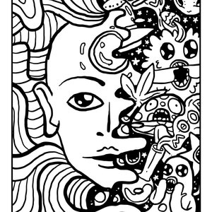 Stoner Coloring Book Stoner Coloring Pages Trippy Coloring - Etsy