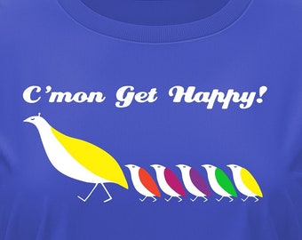 C'Mon get Happy t-shirt - Partridge Family tee - retro and vintage styling - 70's show with heartthrob David Cassidy - DTG printing is soft