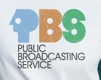 Distressed PBS T-Shirt, Vintage TV Tee, Public Broadcasting Service