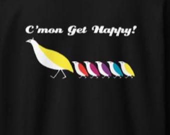 C'mon Get Happy! Hoodie - Colorful Birds Graphic Sweatshirt