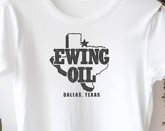 Birthday Gift for Her, Ewing Oil women's cotton t-shirt - Favorite TV series in the 80s - Dallas - Who shot JR?