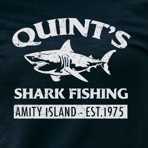 Quint's Sharks Fishing Service - Vintage t-shirt featuring JAWS character - Straight from Amity Island - 1975 classic movie special edition