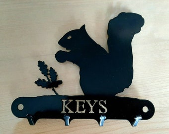 Squirrel Key Holder, Wildlife, Key Rack, Key Tidy, Keys, Christmas Gifts, Key Organiser, Key Storage, Metal Key Holder, Christmas Gifts.