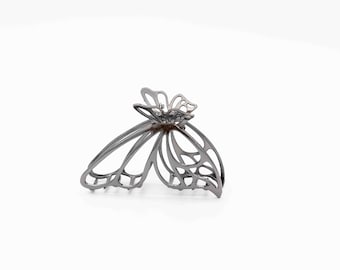 Olivia Metal Hair Claw Clip | Hair ClawClip | Butterfly Hair Claw | All Hair Types Hair Claw | Minimalist Hair Claw | Black