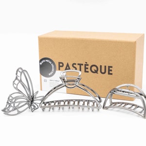 Black Metal Hair Claw Clip Set: Butterfly, Modern Styles