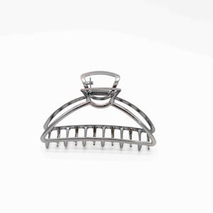 Lune Haarklammer aus Metall | Mondförmige Haarspange | Rutschfeste große Haarklammer | Dicke Haarklammer | Geschenke für Frauen | Minimalistische Haarklammer | Schwarz