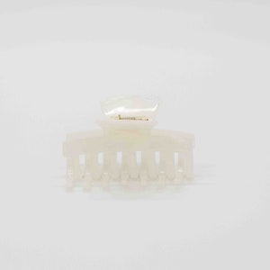 Lili | Medium Hair Claw Clip | Bridal White Hair Clip | Acetate Hair Claw | Bachelorette Gifts | Minimalist Hair Claw | Perle