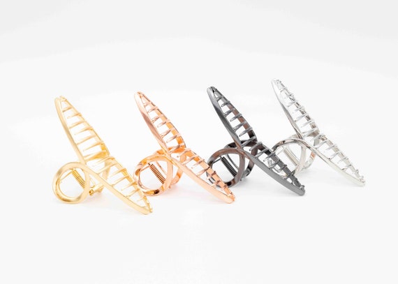 Set Haarkrallen-Clips – 5 Verschiedene Große Haarspangen Für Dickes Haar, Rutschfest & In Gold