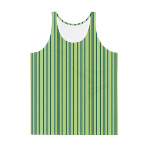 Men’s Tank Top Fashion Tanktop Workout Green and Blue All Over Print Sleeveless Shirt