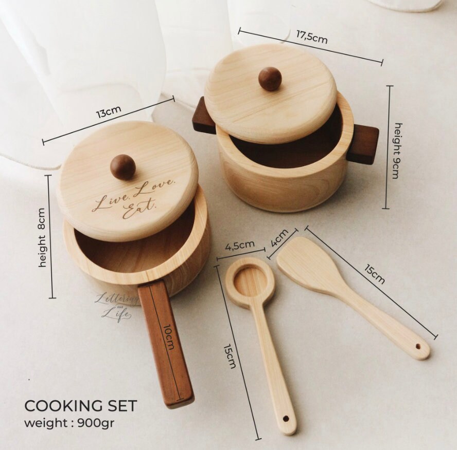 Cooking Set Kitchen Collections Wooden Toys Wooden Kitchen Set Etsy
