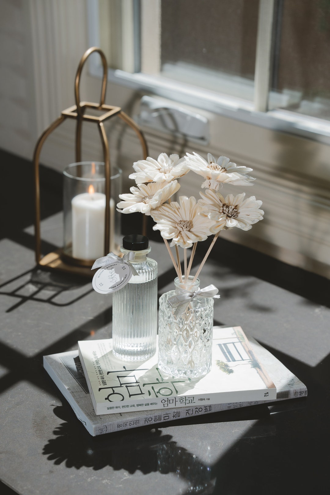 Sola Wood Sunflowers on Reed Stems Set of 5 Dried Flower Arrangement