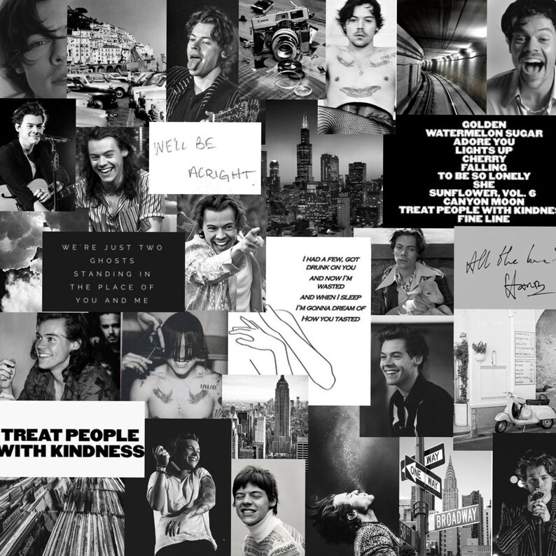 Harry Styles *BLACK /& WHITE* Collage Kit 70 PHOTOS