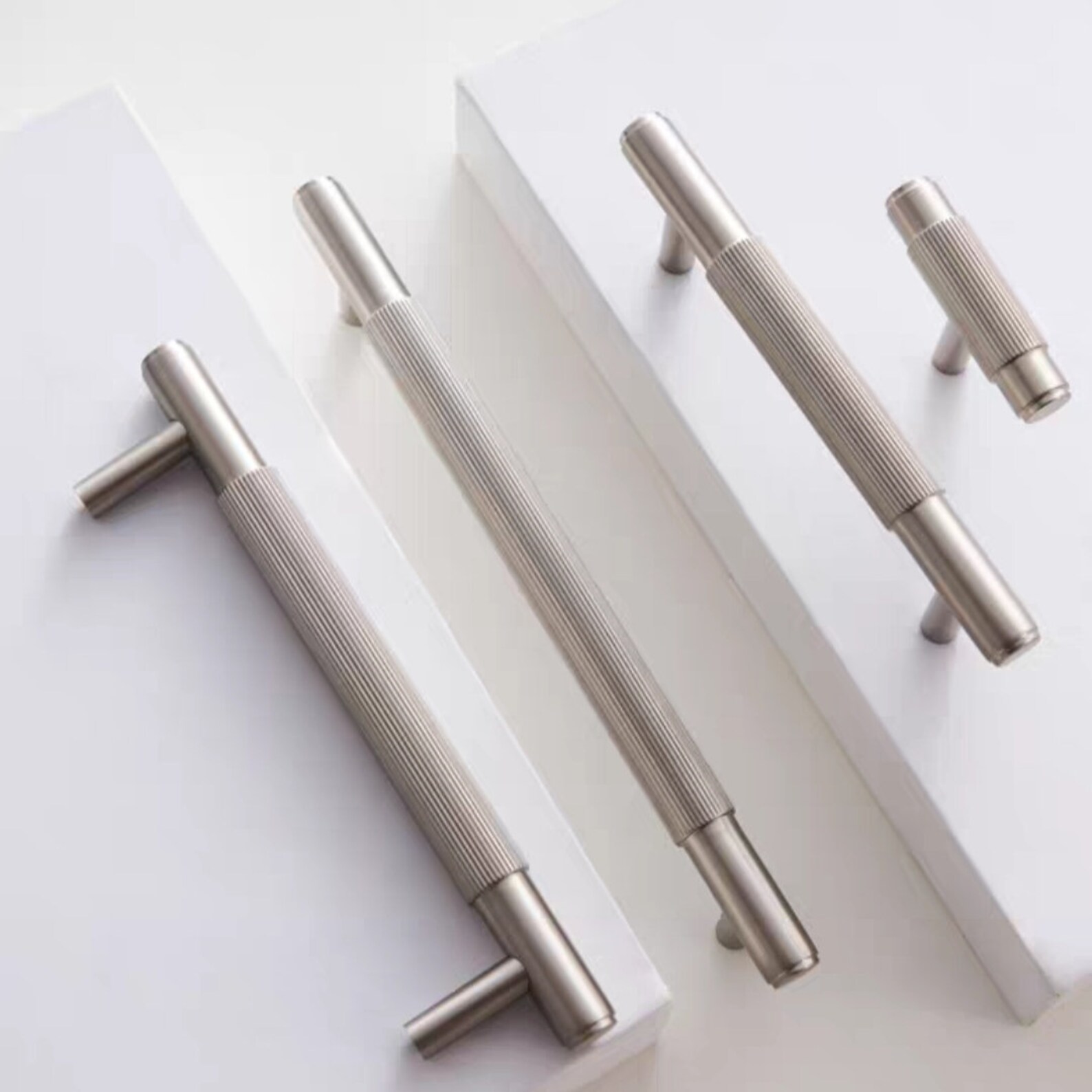 Gold Knurling Handlesknurled Kitchen Handles Solid Brass Etsy