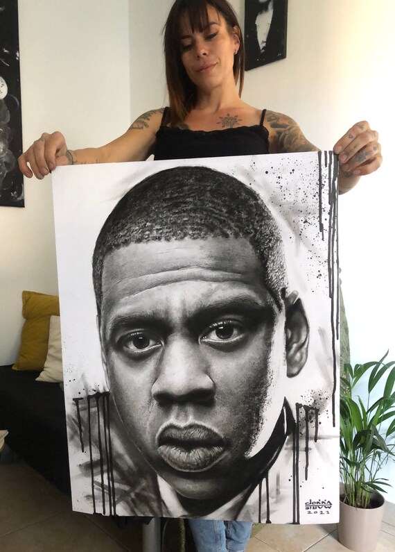 Jay-z Portrait 65x50cm Graphite/acrylic - Etsy