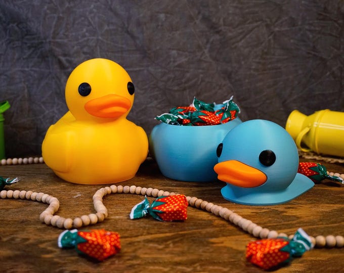 Cute Rubber Duck Desk Candy Dish, Office Organizer, Fun Gift for Coworker, 3D Printed Candy Bowl, Dopamine Decor, College Student Gift