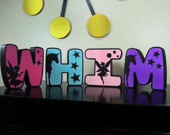 Whimsical Custom 3D Letters, Unicorn and Fairy Free-Standing Personalized Name Decor for Bedrooms, Shelves, or Wall