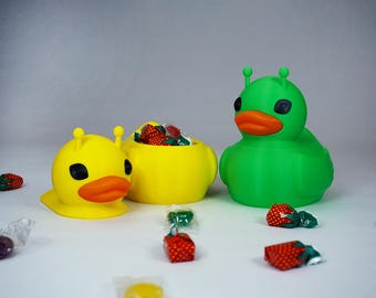 Rubber Duck Candy Dish, 3D Printed Alien Duck Bowl, Cute Desk Trinket Holder, Dopamine Decor