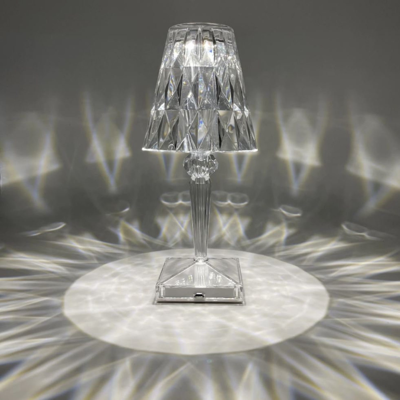 Modern Crystal Table Lamp Acrylic Touch Control USB Lamp Etsy