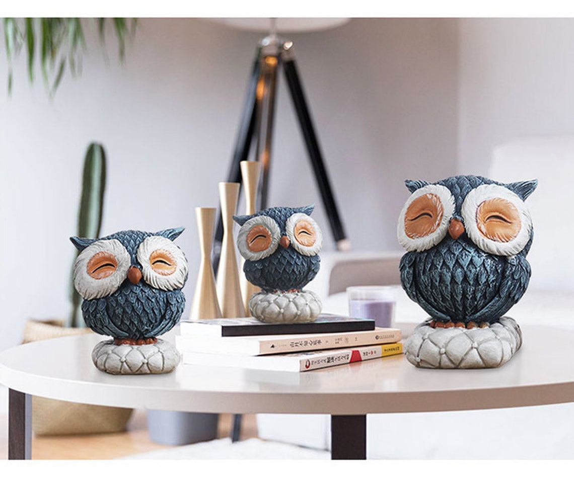 Cute Owl Sculpture Beautiful Small Owl Figurine Decorative Etsy