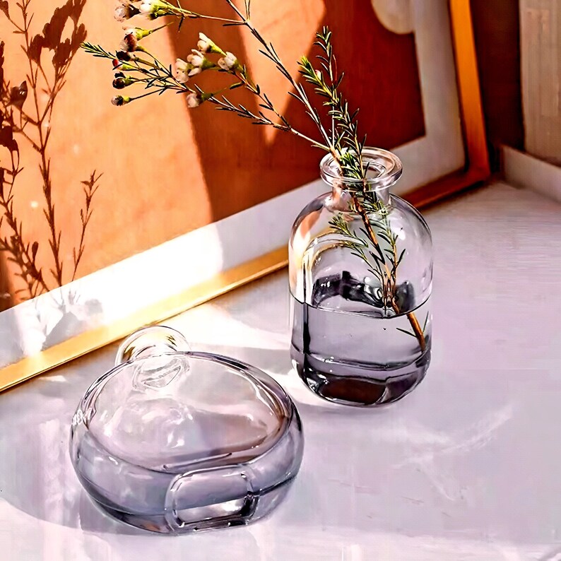 Minimalist Glass Bud Vases Stained Glass Vases Modern Vase Etsy