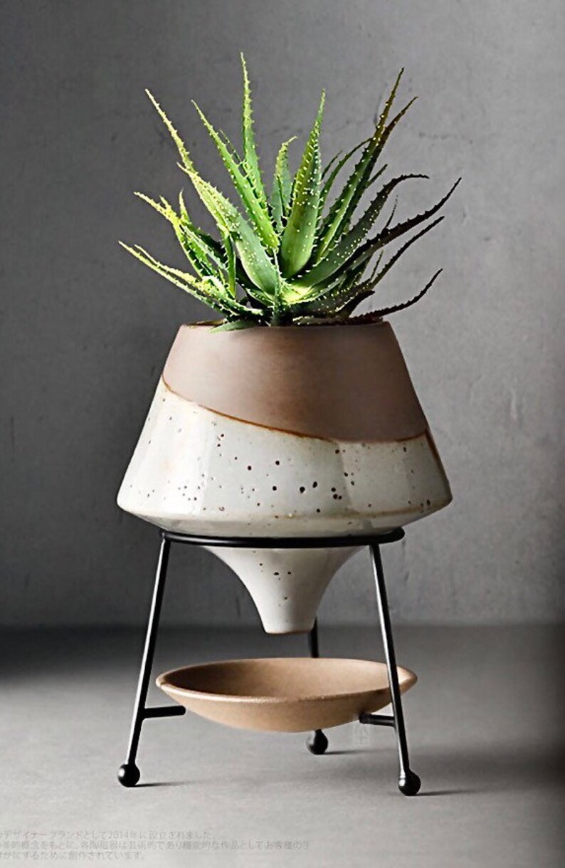 Planter Pot With Drainage Plant Pot Planter With Stand Etsy Canada