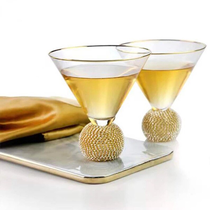 Stemless Martini Glass Unique Martini Glass Set Stemless - Etsy