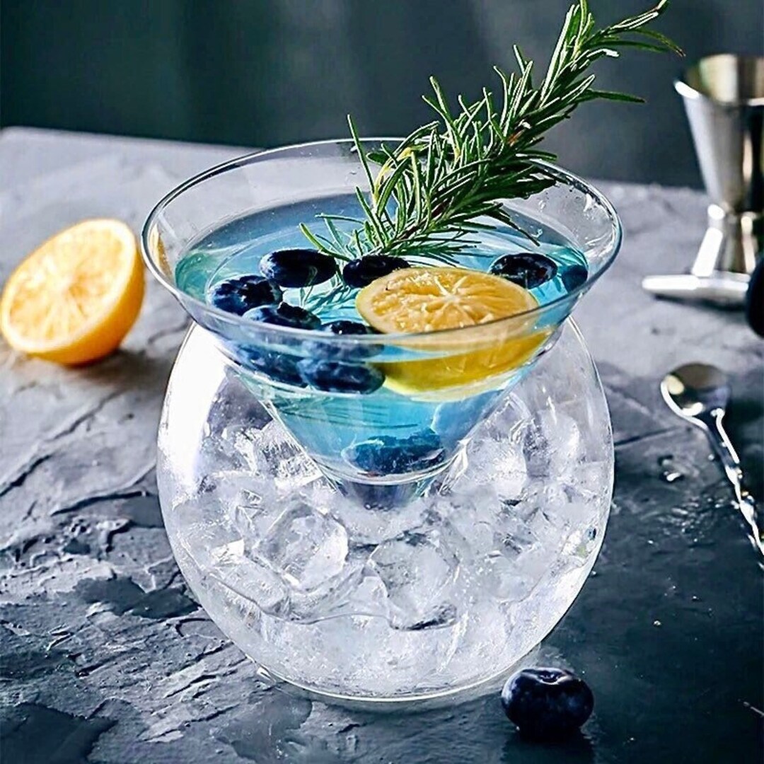 Stemless Martini Glasses Luxe Martini Glass Set Ice Bowl Etsy